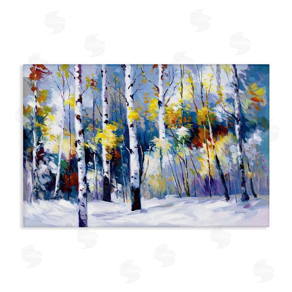stupell industries Leon Devenice | Autumn Birch Trees Snowy Forest