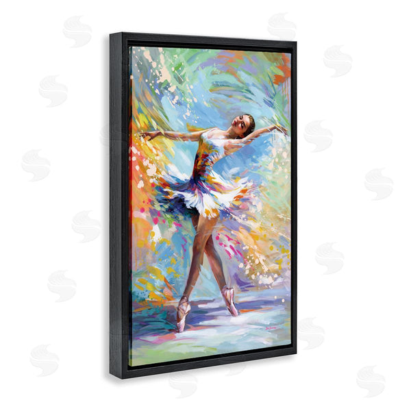 Stupell Industries Leon Devenice | Ballerina On Pastel Splatter Wall Art