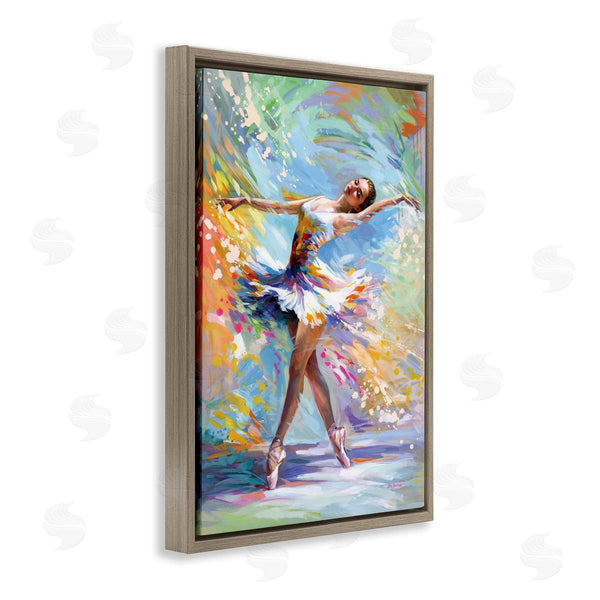 Stupell Industries Leon Devenice | Ballerina On Pastel Splatter Wall Art