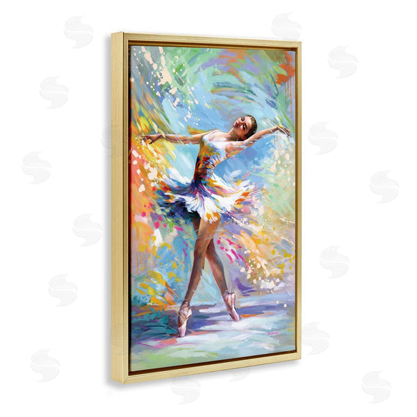 Stupell Industries Leon Devenice | Ballerina On Pastel Splatter Wall Art