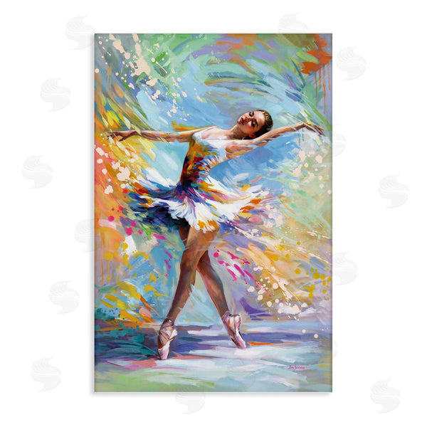 stupell industries Leon Devenice | Ballerina on Pastel Splatter Wall Art