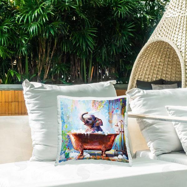 Stupell Industries Leon Devenice | Ballerina With Modern Splash Printed Throw Pillow