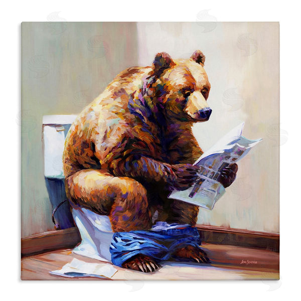 stupell industries Leon Devenice | Bathtub Bear with Graffiti