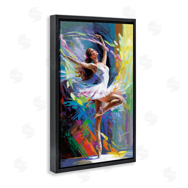 Stupell Industries Leon Devenice | Bright Hued Dancing Ballerina Wall Art