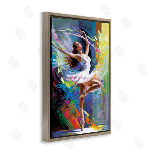 Stupell Industries Leon Devenice | Bright Hued Dancing Ballerina Wall Art