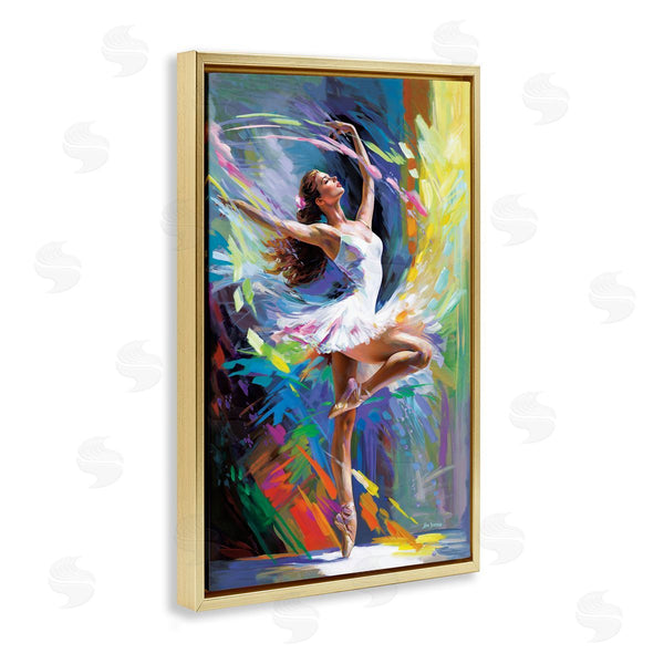 Stupell Industries Leon Devenice | Bright Hued Dancing Ballerina Wall Art