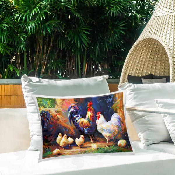 Stupell Industries Leon Devenice | Chicken Family Paint Splatter