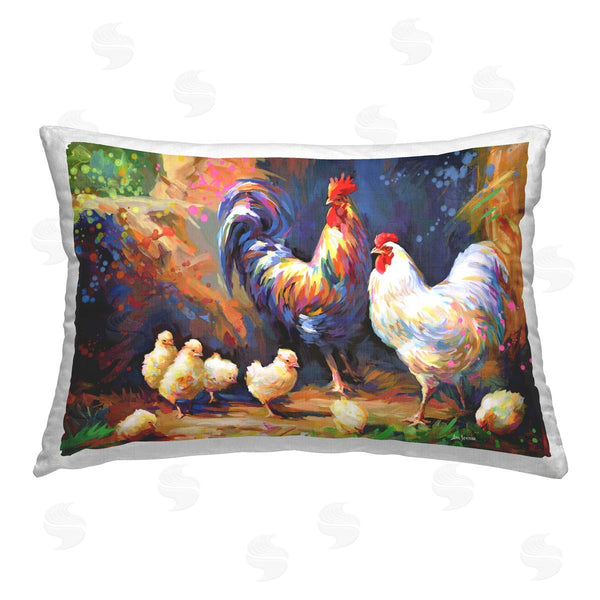 stupell industries Leon Devenice | Chicken Family Paint Splatter