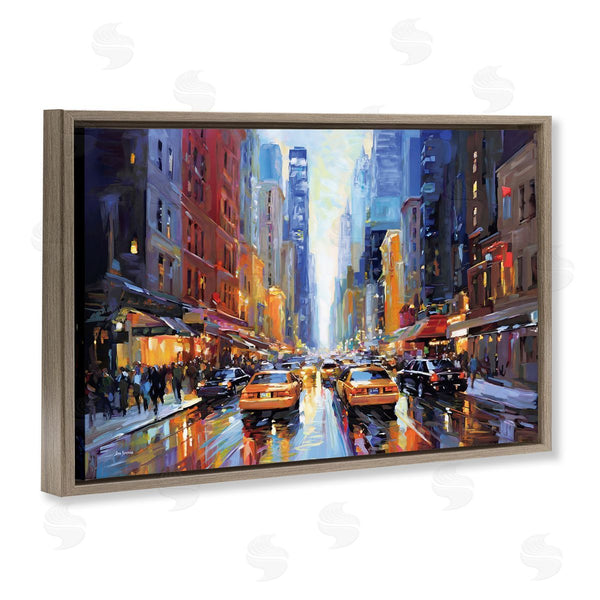 Stupell Industries Leon Devenice | City Traffic In Rain