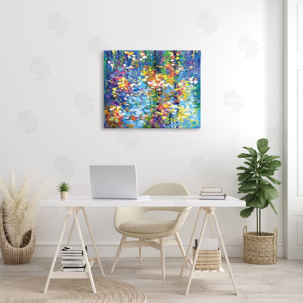 Stupell Industries Leon Devenice | Colorful Reflections Lake Flowers Wall Art