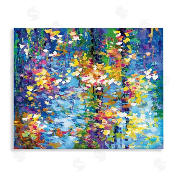 stupell industries Leon Devenice | Colorful Reflections Lake Flowers Wall Art