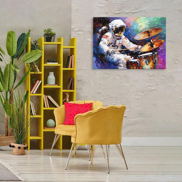Stupell Industries Leon Devenice | Cosmic Drummer Musician Wall Art