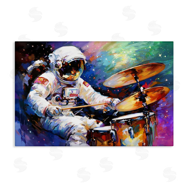 stupell industries Leon Devenice | Cosmic Drummer Musician Wall Art