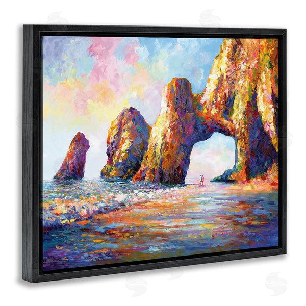 Stupell Industries Leon Devenice | Couple Strolling Beach Arch