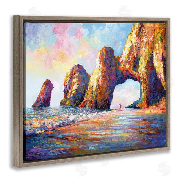 Stupell Industries Leon Devenice | Couple Strolling Beach Arch