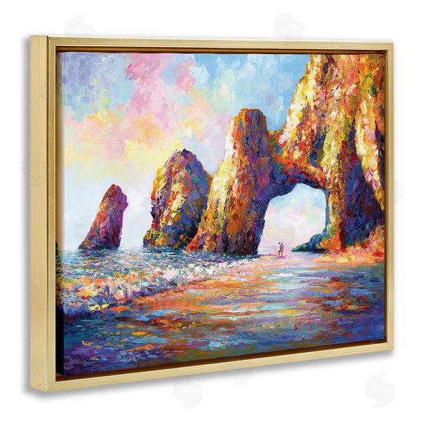 Stupell Industries Leon Devenice | Couple Strolling Beach Arch