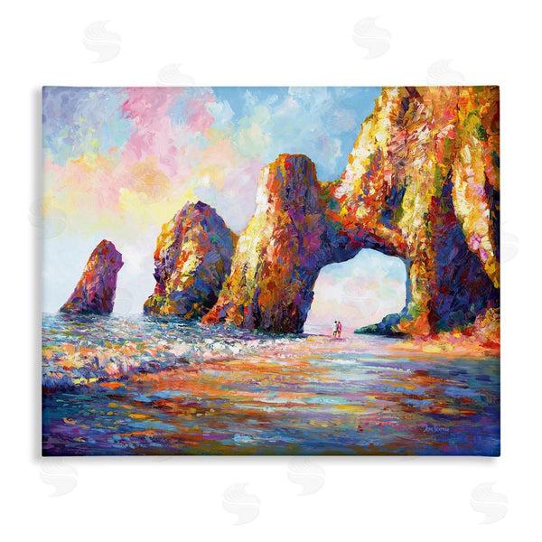 stupell industries Leon Devenice | Couple Strolling Beach Arch