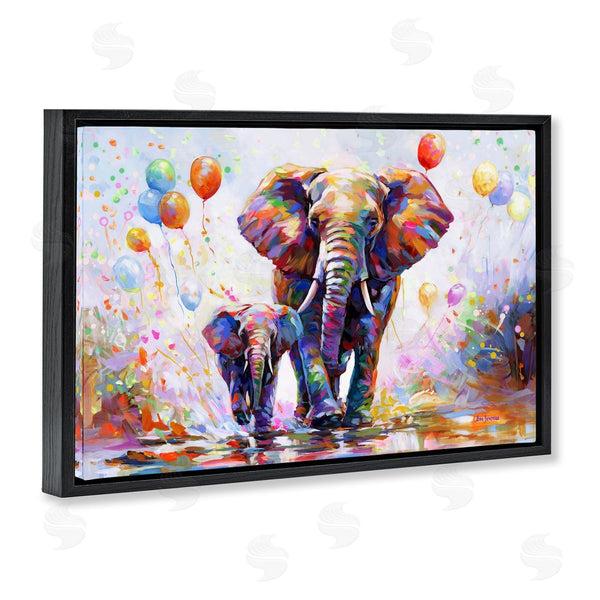 Stupell Industries Leon Devenice | Elephants And Balloons