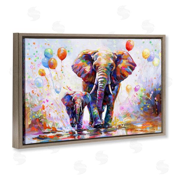 Stupell Industries Leon Devenice | Elephants And Balloons