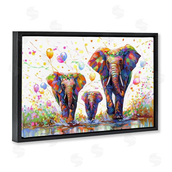 Stupell Industries Leon Devenice | Elephants And Celebration Balloons
