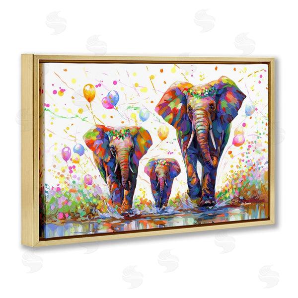 Stupell Industries Leon Devenice | Elephants And Celebration Balloons
