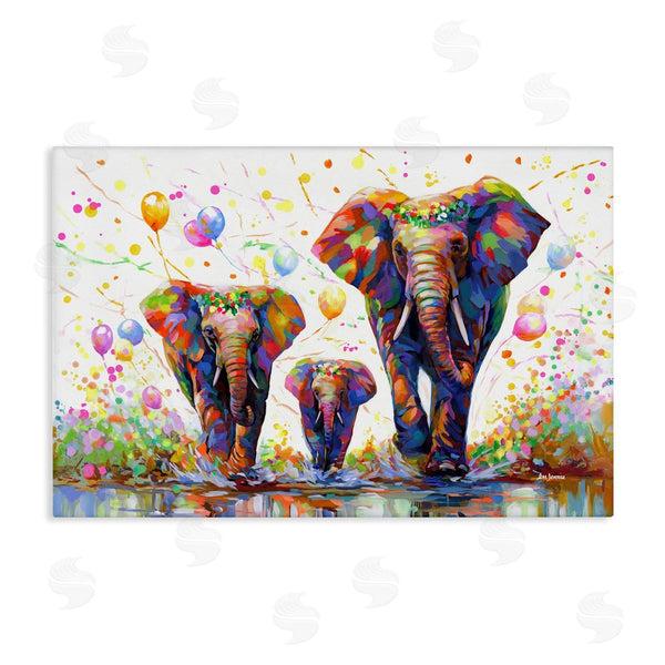 stupell industries Leon Devenice | Elephants and Celebration Balloons