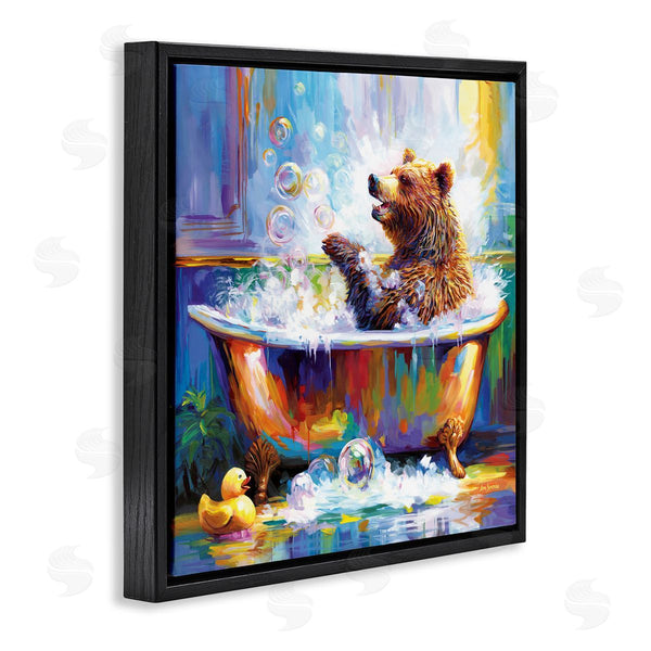 Stupell Industries Leon Devenice | Happy Bear In Bathtub Wall Art