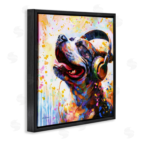 Stupell Industries Leon Devenice | Happy Dog And Headphones