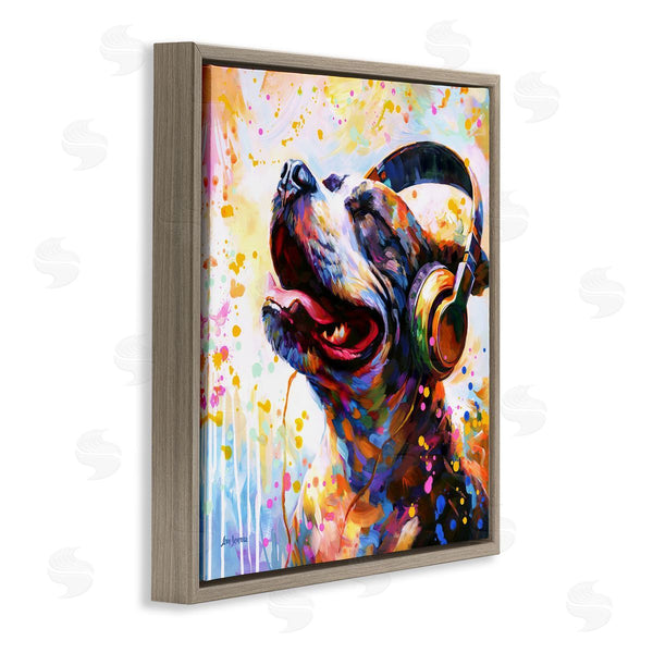 Stupell Industries Leon Devenice | Happy Dog And Headphones