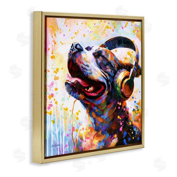 Stupell Industries Leon Devenice | Happy Dog And Headphones
