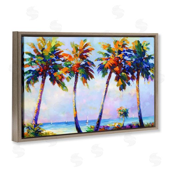 Stupell Industries Leon Devenice | Palm Trees In Sun Warmth