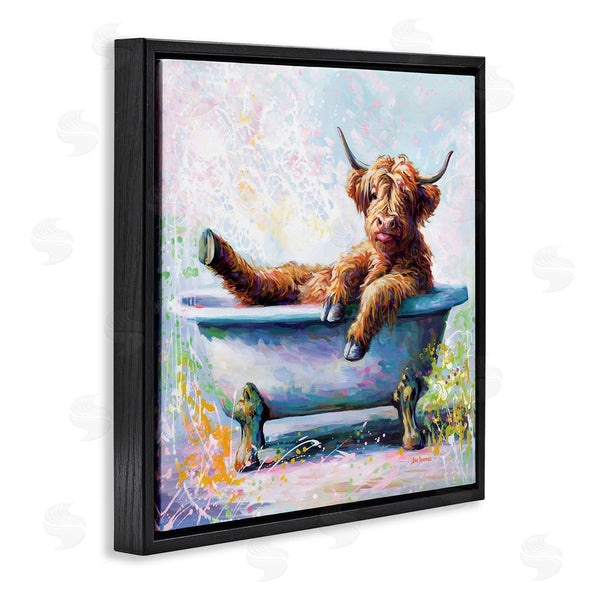 Stupell Industries Leon Devenice | Splashing Baby Cow