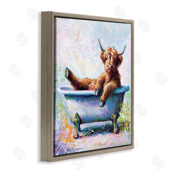 Stupell Industries Leon Devenice | Splashing Baby Cow