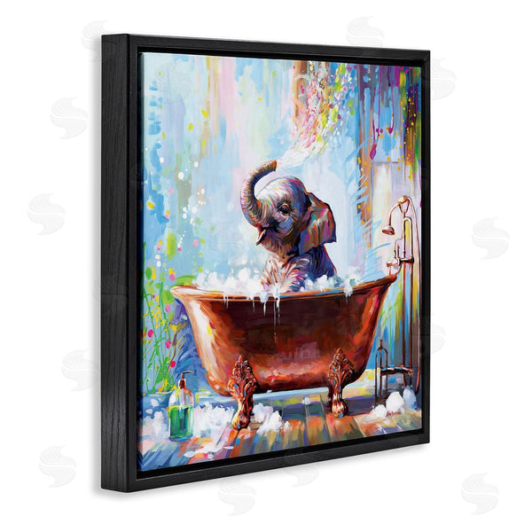 Stupell Industries Leon Devenice | Splashing Baby Elephant