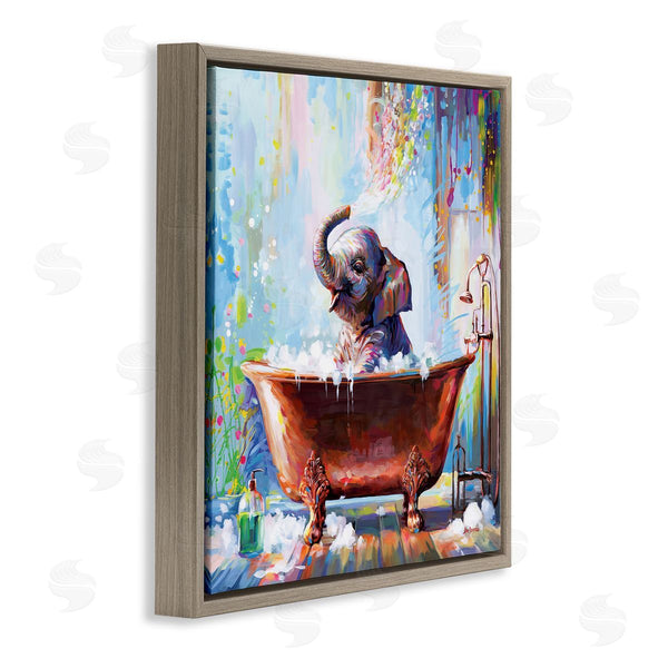 Stupell Industries Leon Devenice | Splashing Baby Elephant