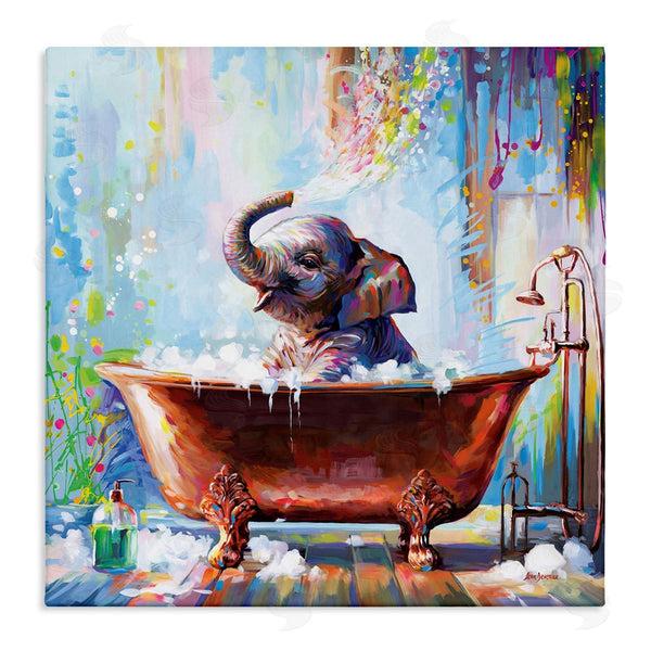 stupell industries Leon Devenice | Splashing Baby Elephant