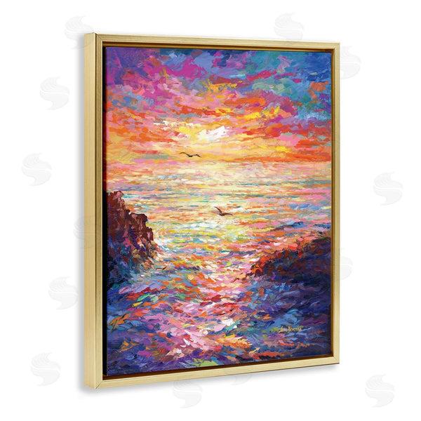 Stupell Industries Leon Devenice | Vibrant Abstract Ocean Sunset