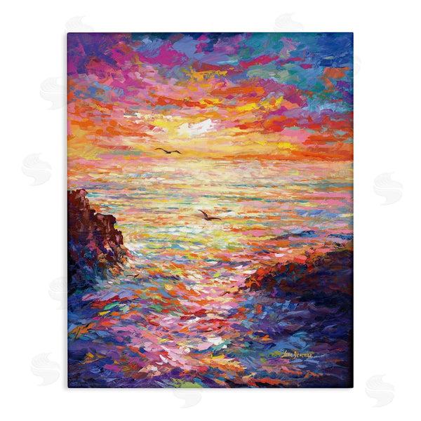 stupell industries Leon Devenice | Vibrant Abstract Ocean Sunset Wall Art