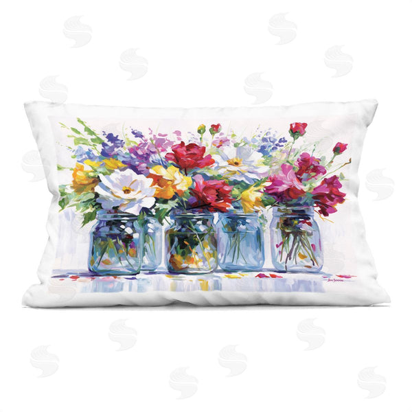 stupell industries Leon Devenice | Vibrant Floral Impressions Printed Throw Pillow