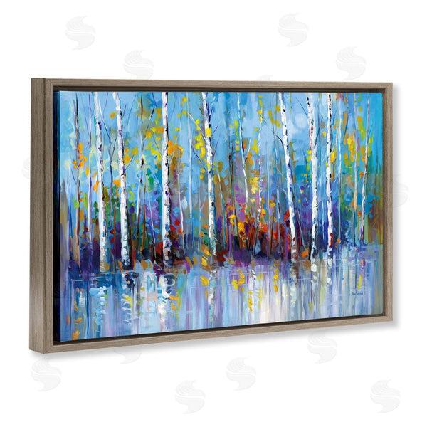 Stupell Industries Leon Devenice | Vivid Birch Trees Reflection