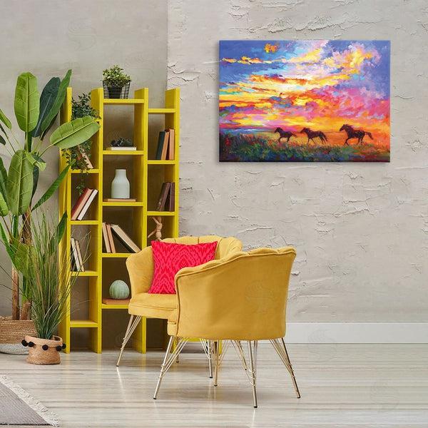 Stupell Industries Leon Devenice | Wild Horses At Sunset Wall Art