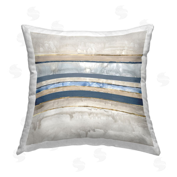 stupell industries Lera | Nautical Tone Stripes Printed Throw Pillow
