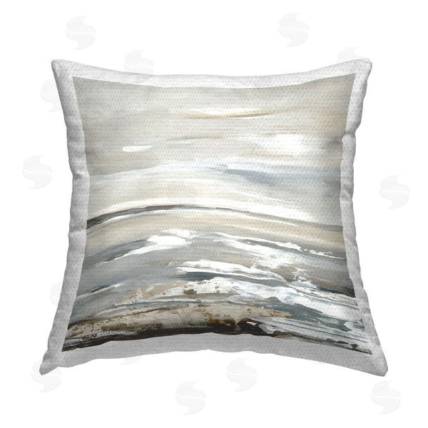Stupell Industries Lera | White Waves Impression Printed Throw Pillow