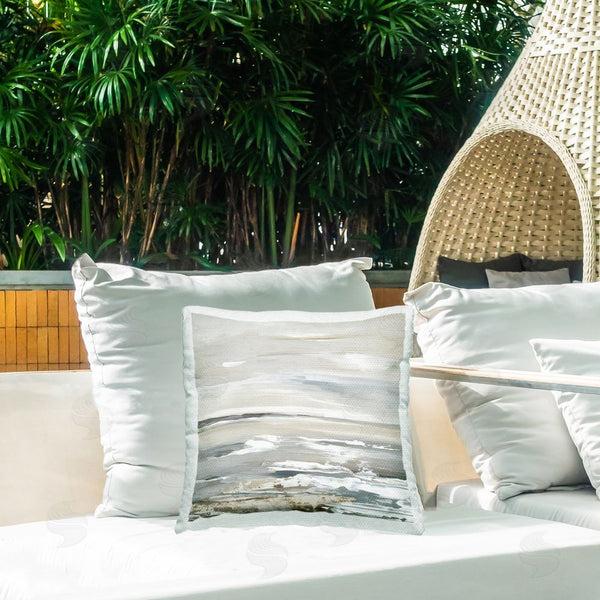 Stupell Industries Lera | White Waves Impression Printed Throw Pillow