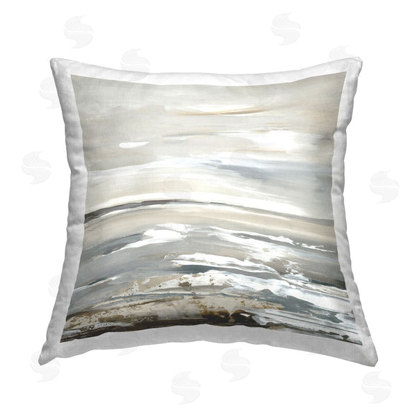 stupell industries Lera | White Waves Impression Printed Throw Pillow