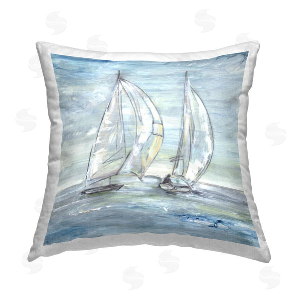 stupell industries Lera | Windswept Sailboat Duo Printed Throw Pillow