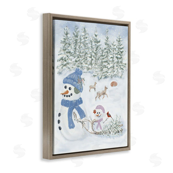 Stupell Industries Leslie Hermosa | Fun In The Snow Baby Snowman