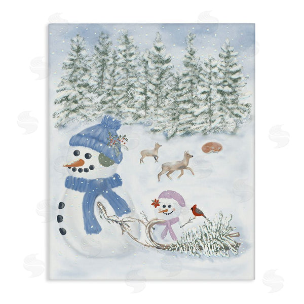stupell industries Leslie Hermosa | Fun In The Snow Baby Snowman
