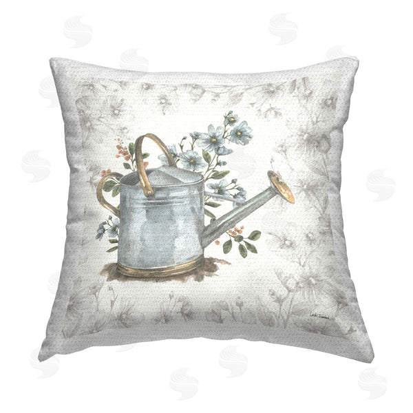 Stupell Industries Leslie Trimbach | Floral Watering Can Printed Throw Pillow
