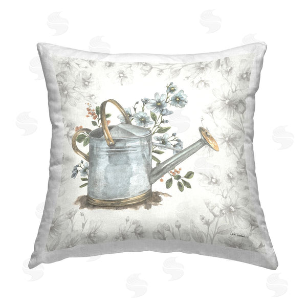 stupell industries Leslie Trimbach | Floral Watering Can Printed Throw Pillow